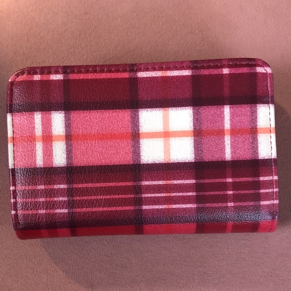 Small Red Plaid Clutch Wallet - Picture 2 of 6
